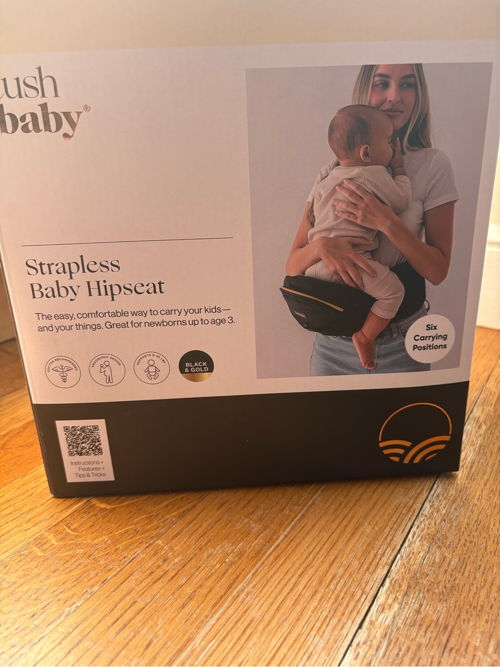 Strapless Baby Hipseat - Black & Gold